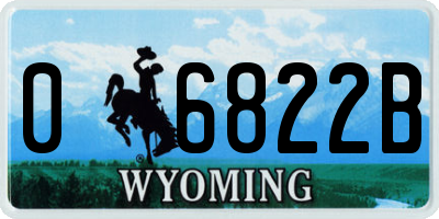 WY license plate 06822B