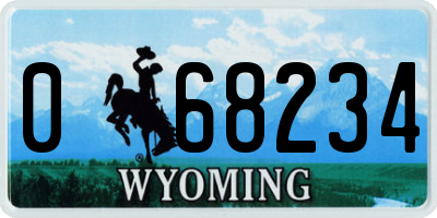 WY license plate 068234