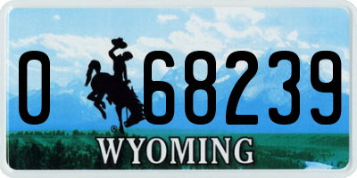 WY license plate 068239
