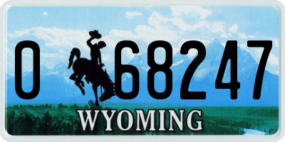WY license plate 068247