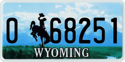 WY license plate 068251