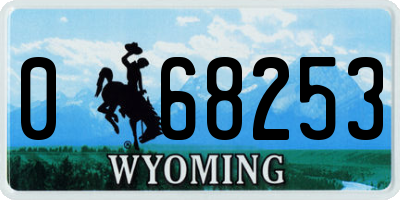 WY license plate 068253