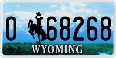 WY license plate 068268