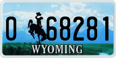 WY license plate 068281