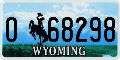 WY license plate 068298
