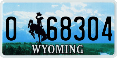 WY license plate 068304