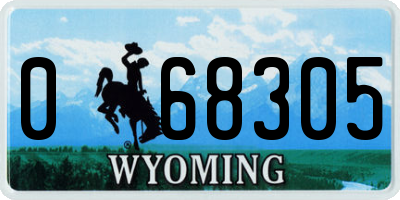 WY license plate 068305