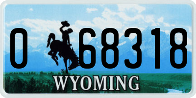 WY license plate 068318
