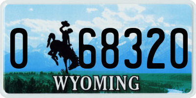 WY license plate 068320