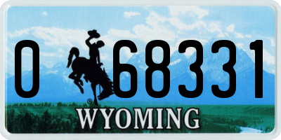 WY license plate 068331