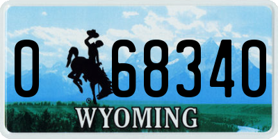 WY license plate 068340