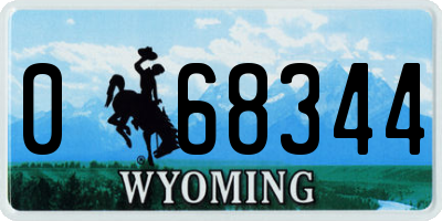 WY license plate 068344