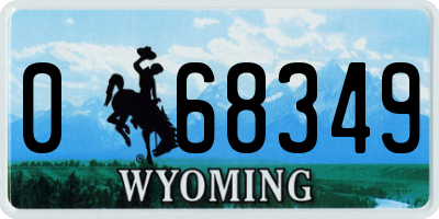 WY license plate 068349