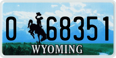 WY license plate 068351
