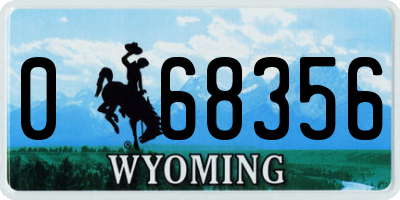 WY license plate 068356