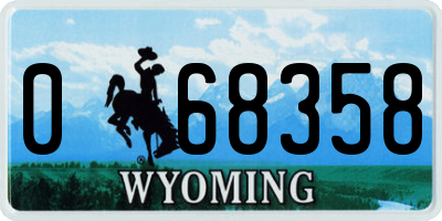 WY license plate 068358