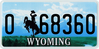 WY license plate 068360