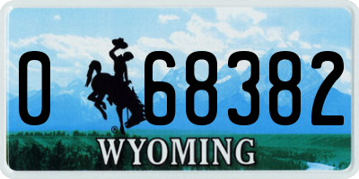WY license plate 068382