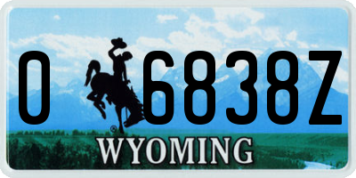 WY license plate 06838Z