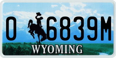 WY license plate 06839M
