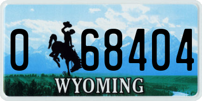 WY license plate 068404