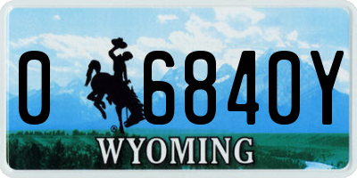 WY license plate 06840Y