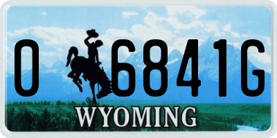 WY license plate 06841G
