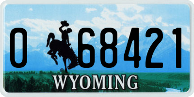 WY license plate 068421