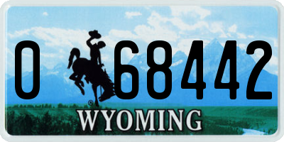 WY license plate 068442