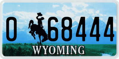 WY license plate 068444