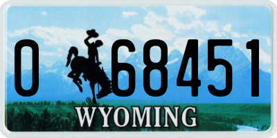 WY license plate 068451