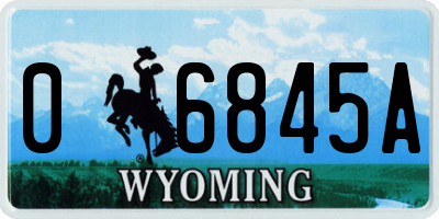 WY license plate 06845A