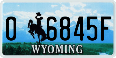 WY license plate 06845F
