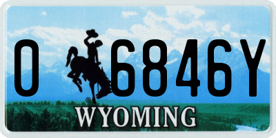 WY license plate 06846Y