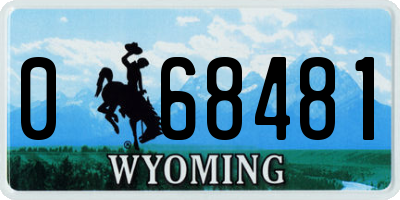 WY license plate 068481