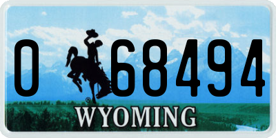 WY license plate 068494