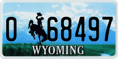 WY license plate 068497