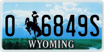 WY license plate 06849S