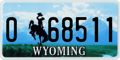 WY license plate 068511