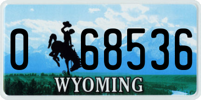WY license plate 068536