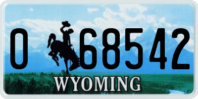 WY license plate 068542