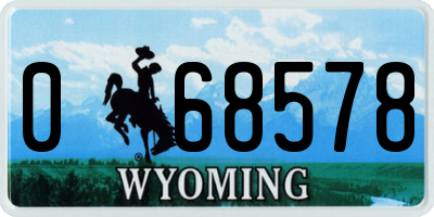 WY license plate 068578