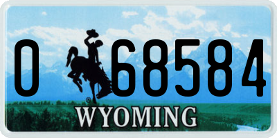 WY license plate 068584