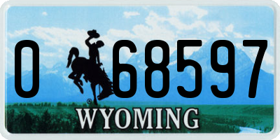 WY license plate 068597