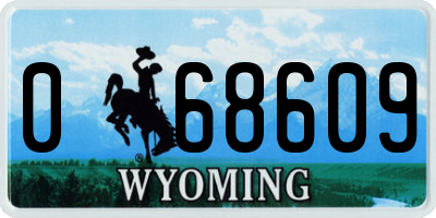 WY license plate 068609