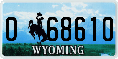WY license plate 068610