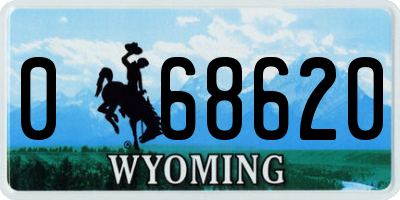 WY license plate 068620