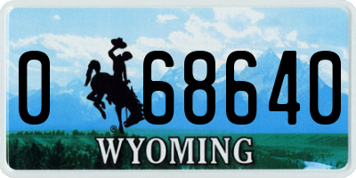 WY license plate 068640