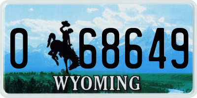 WY license plate 068649