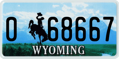 WY license plate 068667